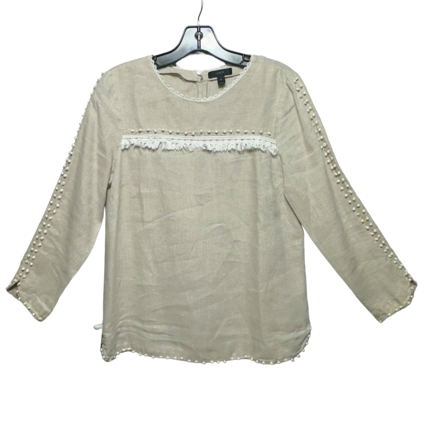 Embroidered Linen Top By J Crew  Size: 4petite