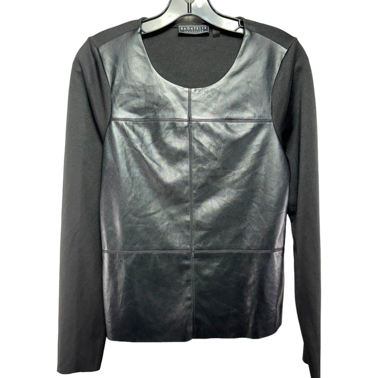 Mixed Media Faux Leather Top By Bagatelle  Size: S