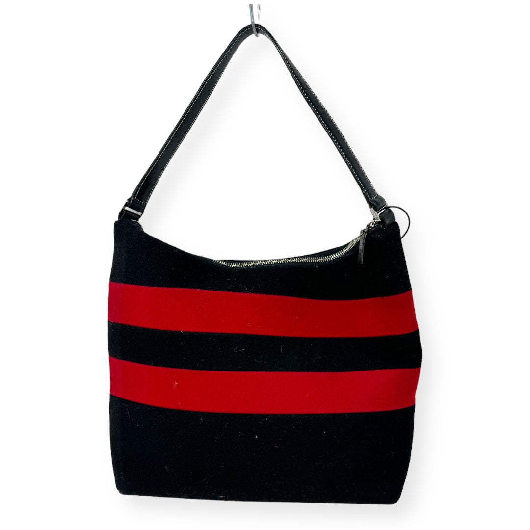 Wool Felt Striped Handbag Designer By Kate Spade  Size: Medium