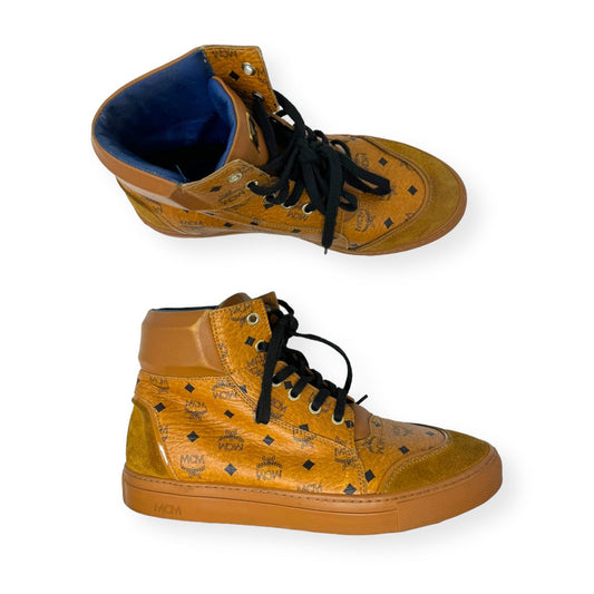 Classic Street Visetos High Top Trainers Luxury Designer By Mcm  Size: 11 (IT 41)