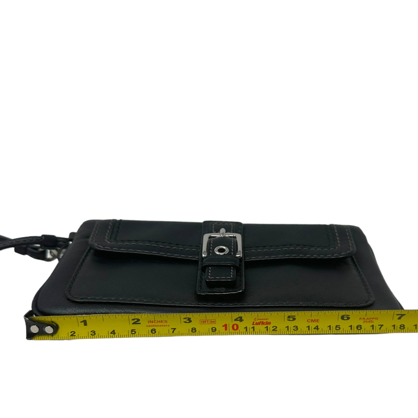 Buckle Leather Wristlet Designer By Coach  Size: Small