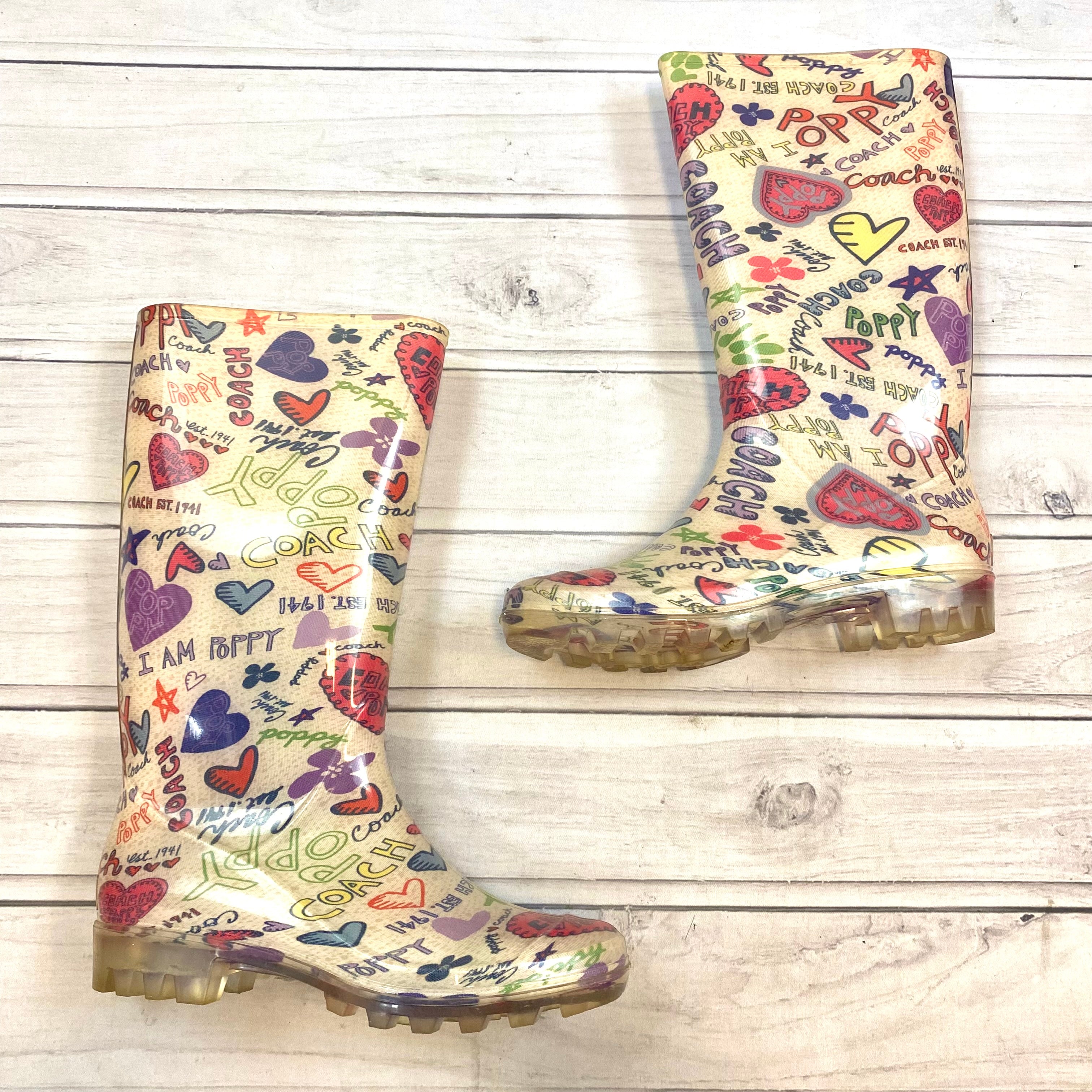 Coach floral sale rain boots