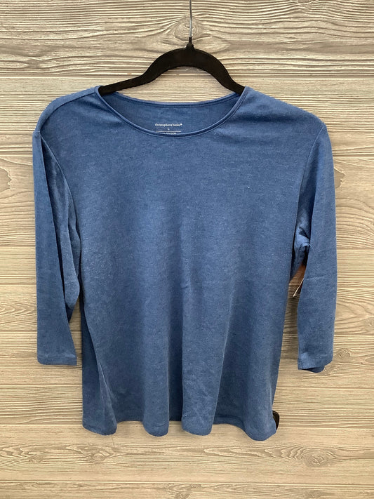 Top 3/4 Sleeve Basic By Christopher And Banks  Size: L