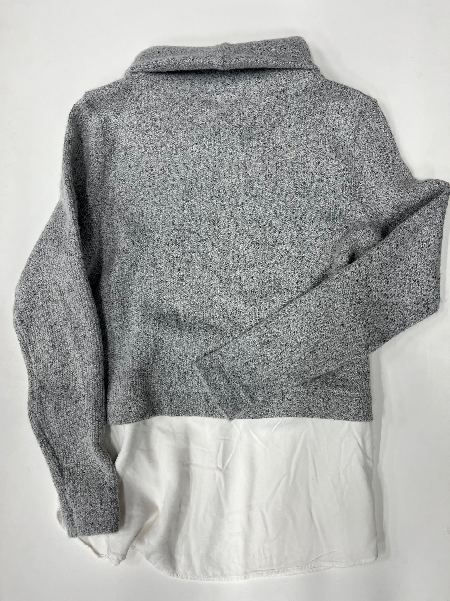 Loft Knit Scoop Neck Layered Sweater Grey Size XS
